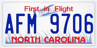 NC license plate AFM9706