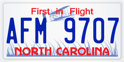 NC license plate AFM9707