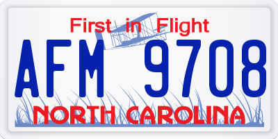 NC license plate AFM9708