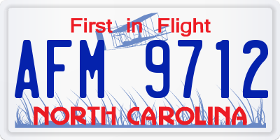 NC license plate AFM9712