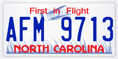 NC license plate AFM9713