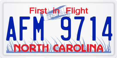NC license plate AFM9714