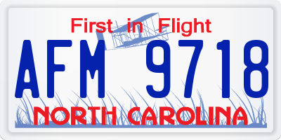 NC license plate AFM9718