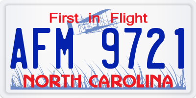 NC license plate AFM9721