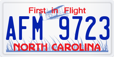 NC license plate AFM9723