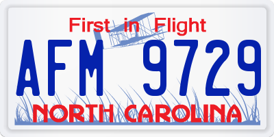 NC license plate AFM9729
