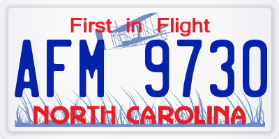 NC license plate AFM9730