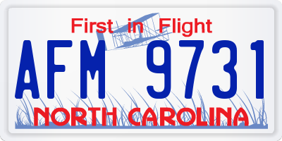 NC license plate AFM9731