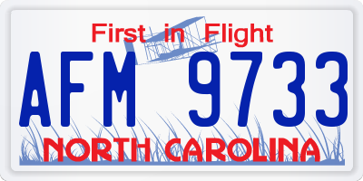 NC license plate AFM9733