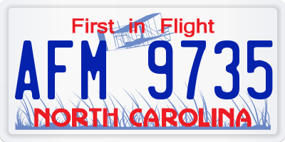 NC license plate AFM9735