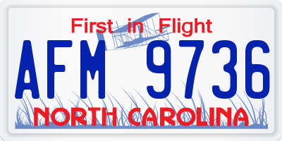 NC license plate AFM9736