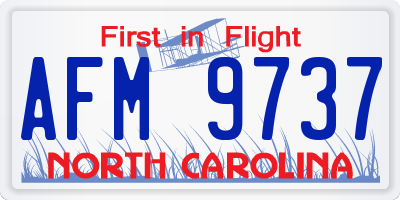 NC license plate AFM9737