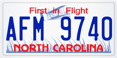 NC license plate AFM9740