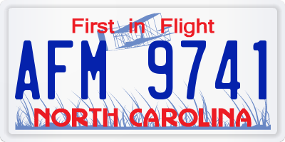 NC license plate AFM9741