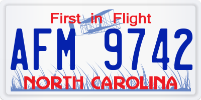 NC license plate AFM9742