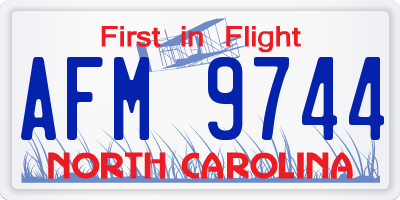 NC license plate AFM9744