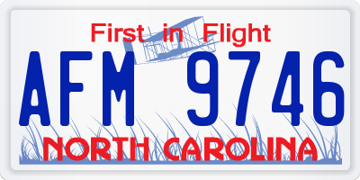 NC license plate AFM9746