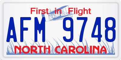 NC license plate AFM9748