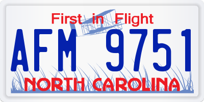 NC license plate AFM9751