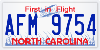 NC license plate AFM9754