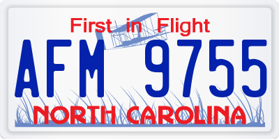 NC license plate AFM9755
