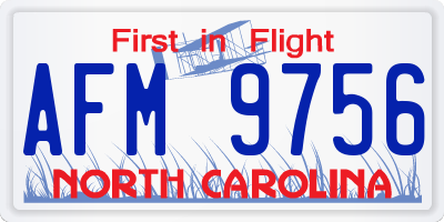 NC license plate AFM9756