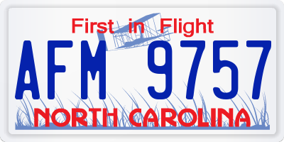 NC license plate AFM9757