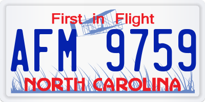 NC license plate AFM9759