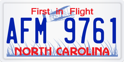 NC license plate AFM9761