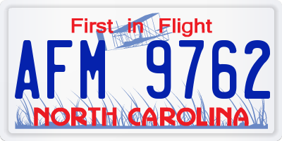 NC license plate AFM9762