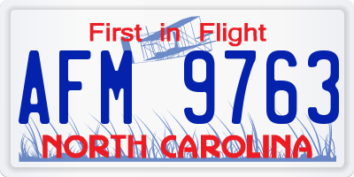 NC license plate AFM9763