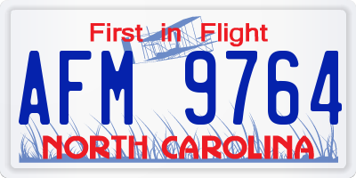 NC license plate AFM9764