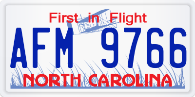 NC license plate AFM9766