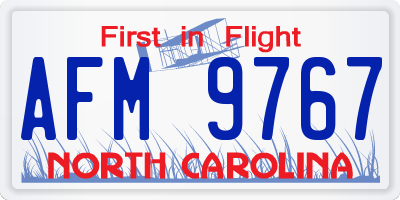 NC license plate AFM9767