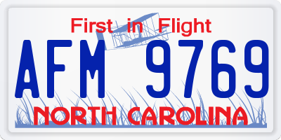 NC license plate AFM9769
