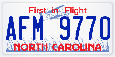NC license plate AFM9770