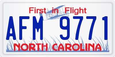 NC license plate AFM9771