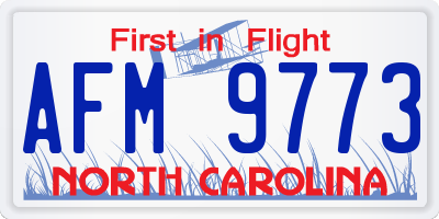 NC license plate AFM9773