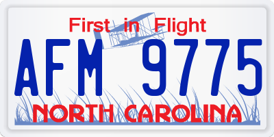 NC license plate AFM9775