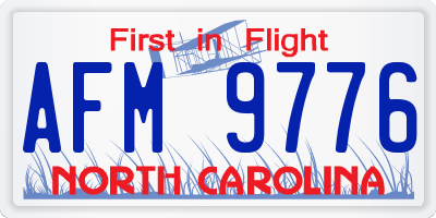 NC license plate AFM9776