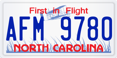 NC license plate AFM9780