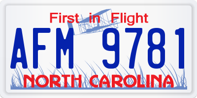 NC license plate AFM9781