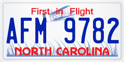 NC license plate AFM9782