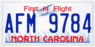 NC license plate AFM9784