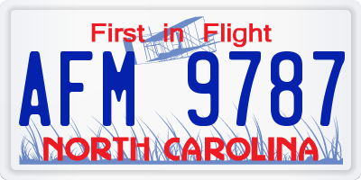 NC license plate AFM9787