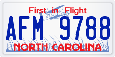 NC license plate AFM9788