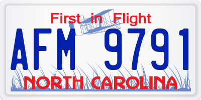 NC license plate AFM9791