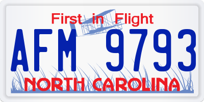NC license plate AFM9793