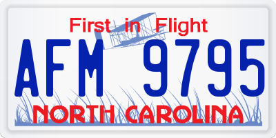 NC license plate AFM9795