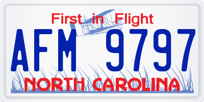 NC license plate AFM9797